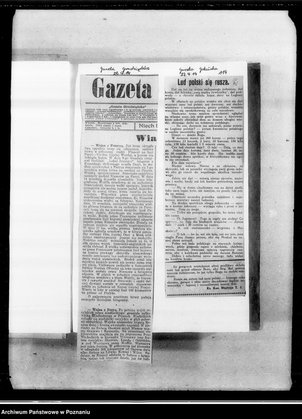 image.from.unit.number "Wiadomości wojenne z frontu walk [wycinki prasowe]"