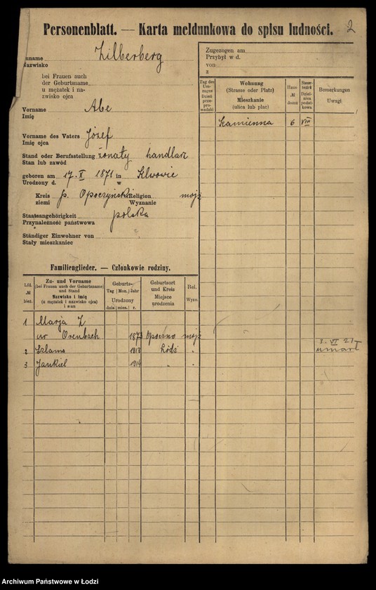 image.from.unit.number "[Spis ludności Łodzi] Zilberberg"