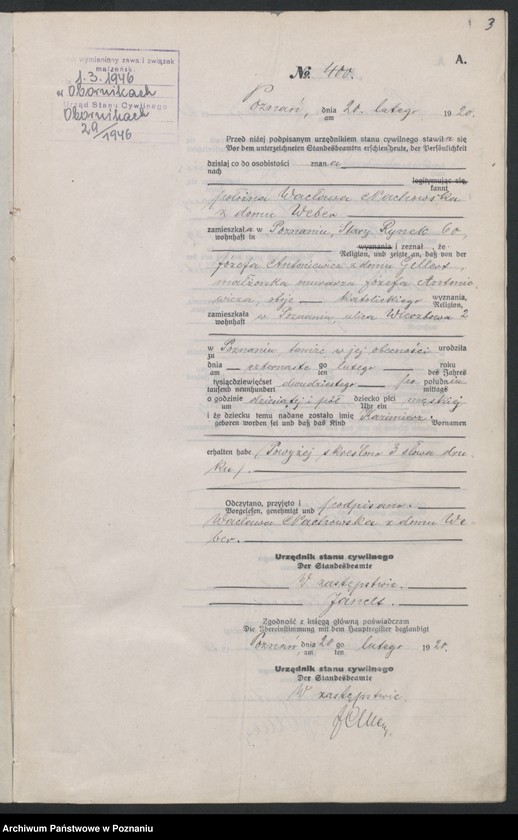 Obraz 5 z jednostki "Księga urodzeń odpis tom II [Rejestr poboczny urodzeń]"