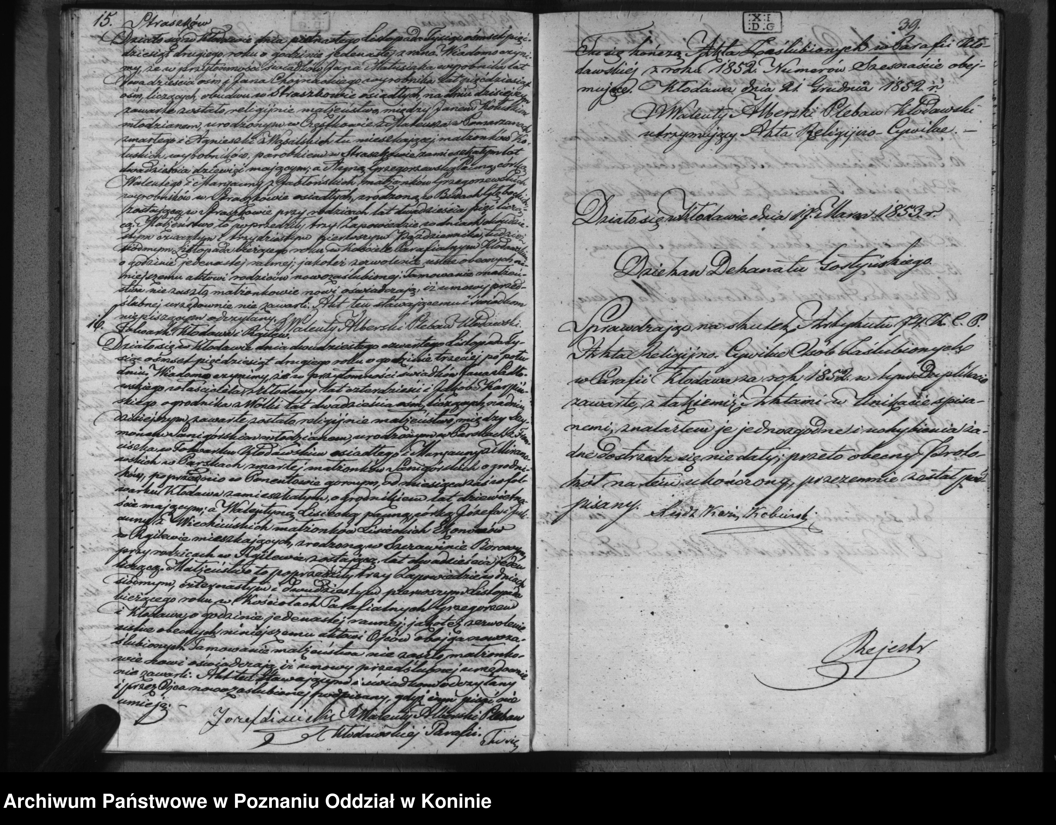 Skan z jednostki: Duplikat urodzonych, zaślubionych i zmarłych