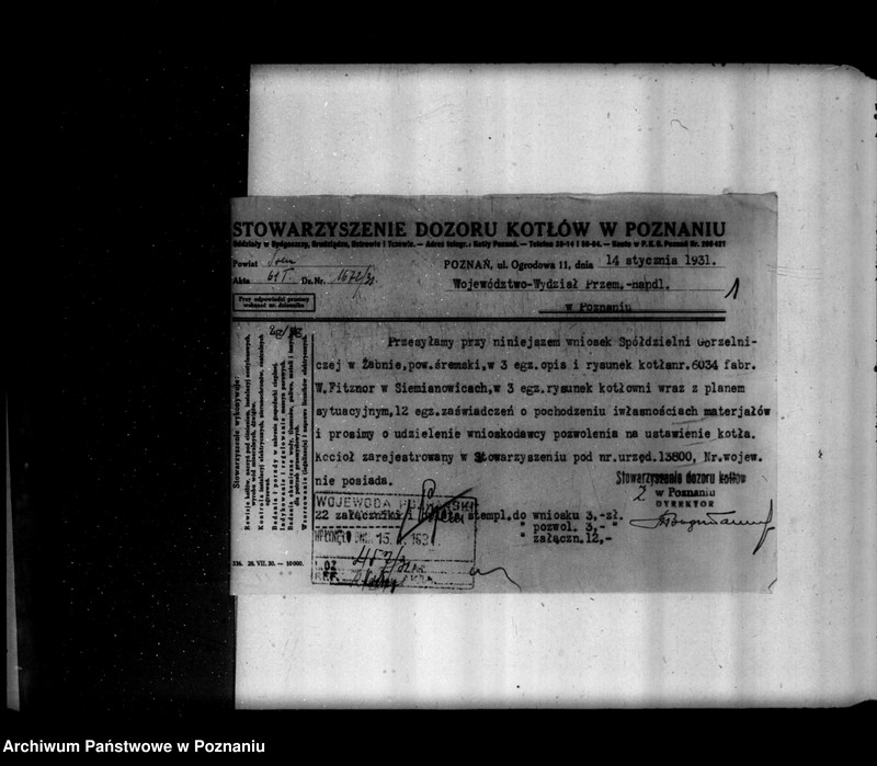 Obraz 5 z jednostki "Gorzelnia spółdzielcza w Żabnie powiat śremski nr woj. 6500"