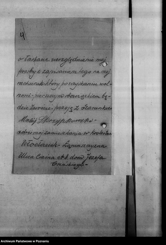 Obraz 8 z jednostki "Korespondencja różna osób przebywających na obczyźnie o pomoc materialną i prawną"