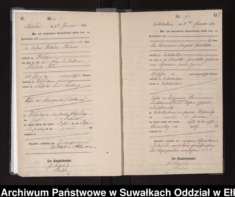 image.from.unit.number "Sterbe-Haupt-Register des Königlichen Preussischen Standes-Amtes Nikolaiken Kreis Sensburg"