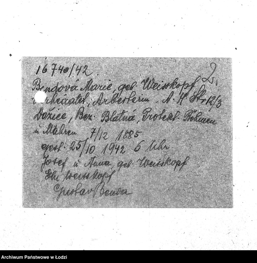 Obraz 5 z jednostki "[Korespondencja z Sądem w sprawach danych personalnych ludności getta (zmarłej)]"