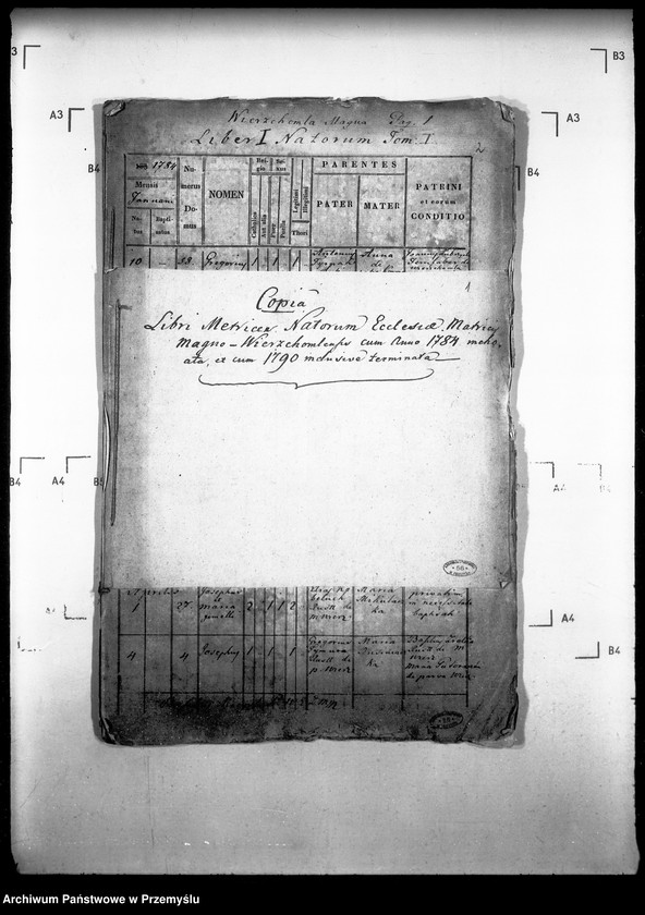 Obraz 5 z jednostki "[Kopie ksiąg metrykalnych parafii Wierzchomla Wielka z filiami Wierzchomla Mała, Zubrzyk (dekanat Muszyna)]"