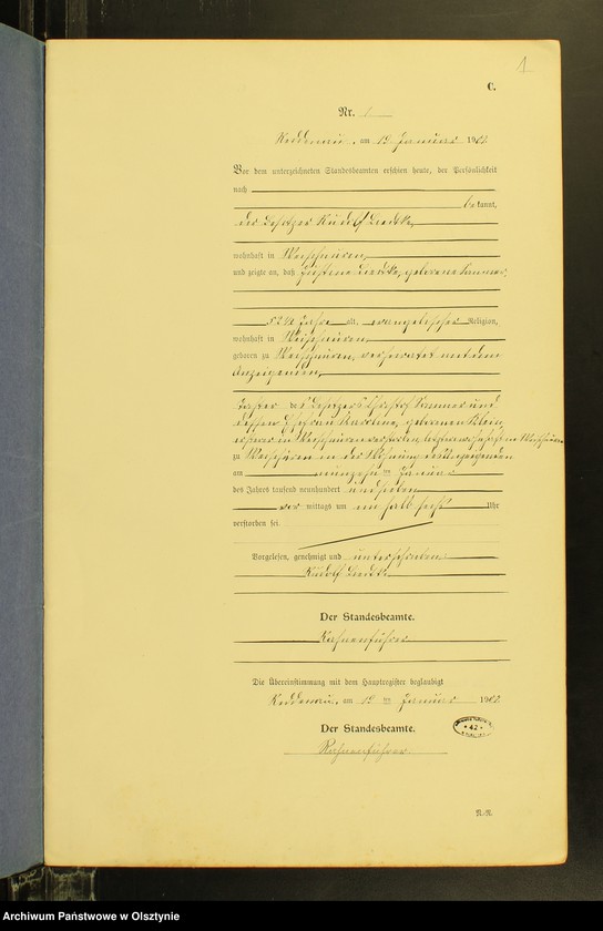 Obraz 3 z jednostki "Sterbe-Neben-Register Nr 1 - 26"