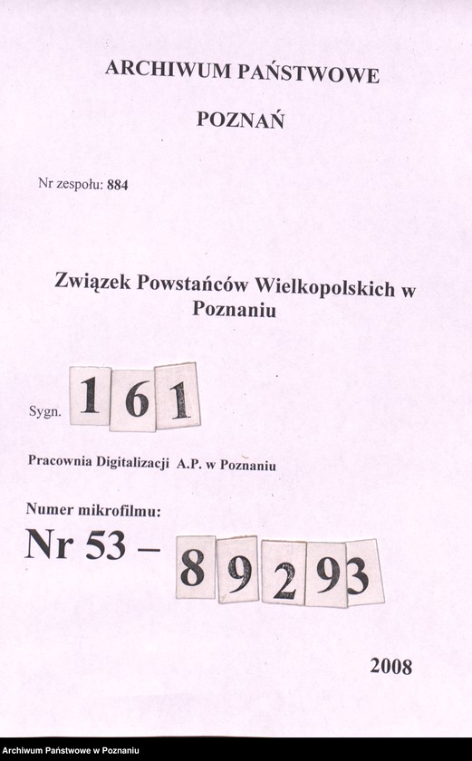 Obraz 1 z jednostki "Akta Koła Obrońców Lwowa i Małopolski Wsch. w Poznaniu."