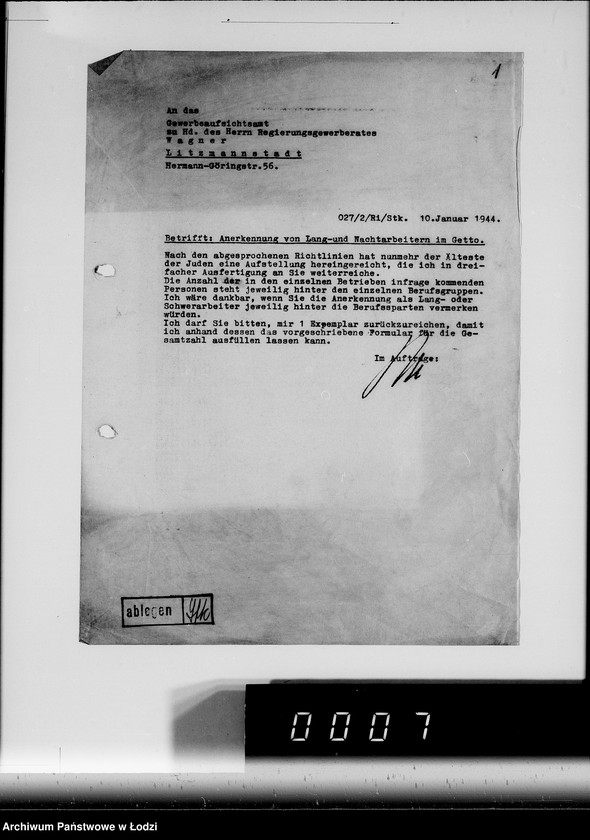 Obraz 5 z jednostki "Lebensmittelzuteilung für Lang- Schwer-und Nachtarbeiter"