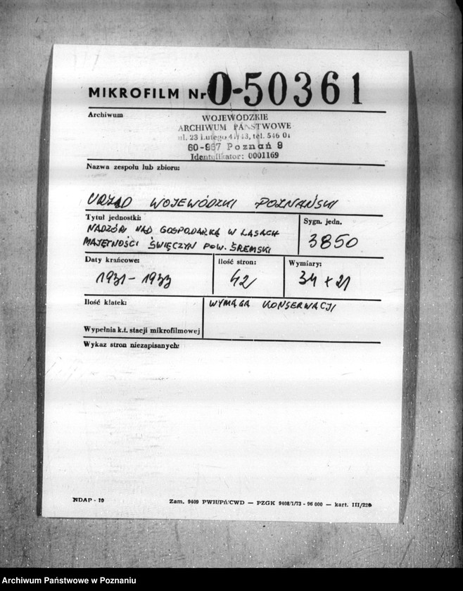 image.from.unit.number "Nadzór nad gospodarką w lasach majętności Święczyn powiat śremski"