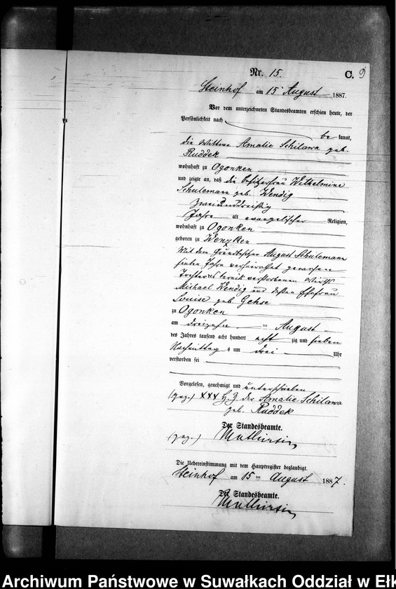 image.from.unit.number "Sterbe-Neben-Register des Preussischen Standes-Amtes Gr. Strengeln Kreis Angerburg"