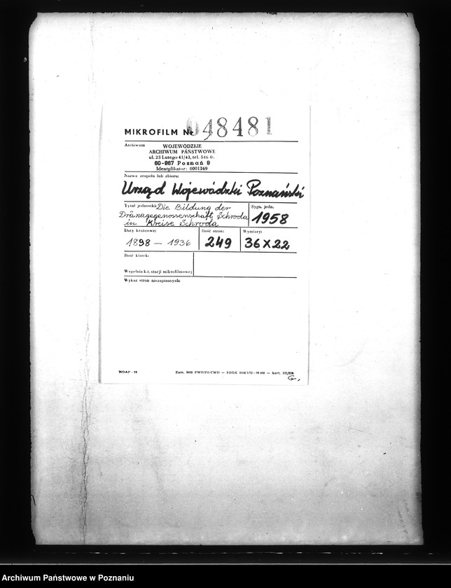 Obraz 1 z jednostki "Bildung der Draenage-Genossenschaft in Schroda im Kreise Schroda"