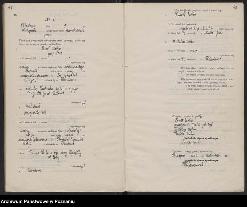 Obraz 11 z jednostki "Rejestr poboczny małżeństw"