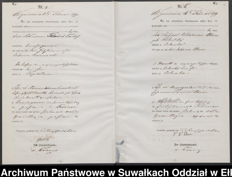 image.from.unit.number "Sterbe-Haupt-Register des Königlich Preussischen Standes-Amtes Guszianka Kreis Sensburg"