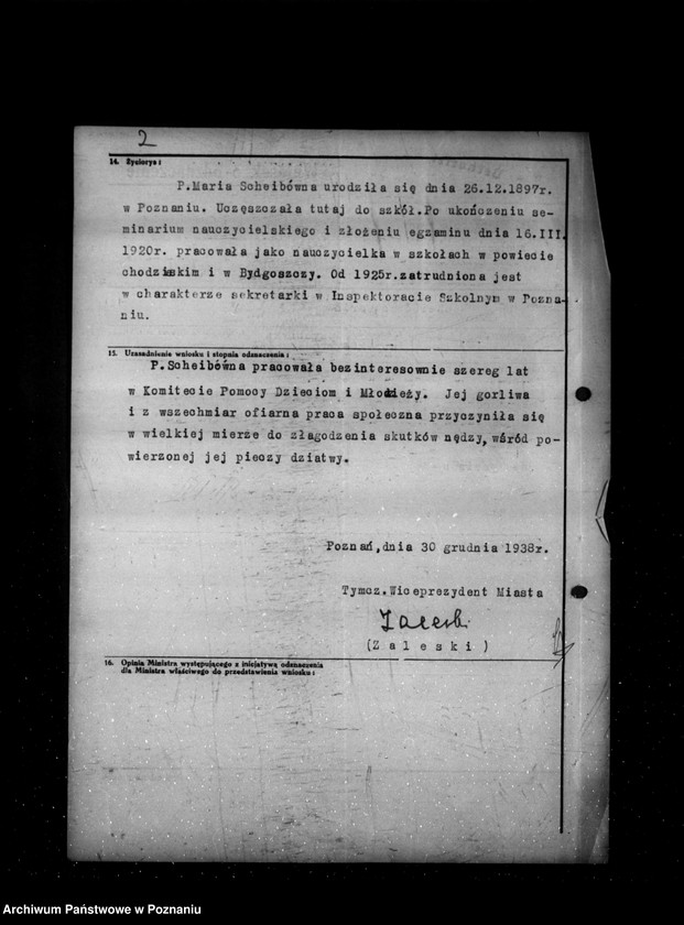 Obraz 6 z jednostki "/Wnioski o odznaczenie ,,Krzyżem Zasługi/"