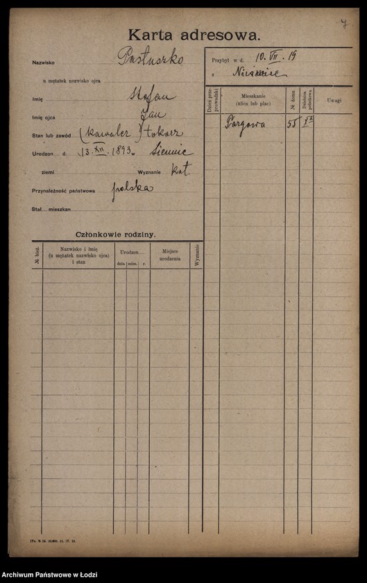 Obraz 9 z jednostki "[Spis ludności Łodzi] Pastuszewski-Patron"