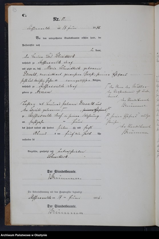 image.from.unit.number "Sterbe-Neben-Register Nr 1 - 43"