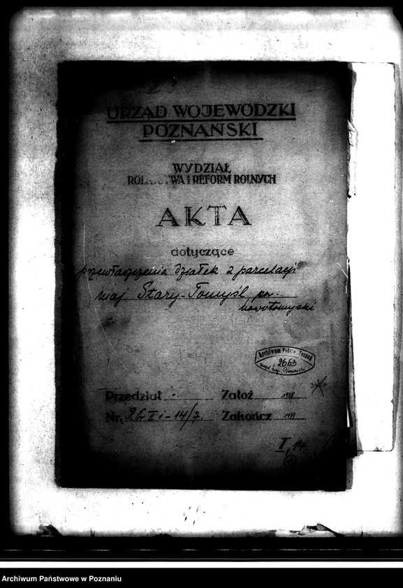 Obraz 4 z jednostki "Przewłaszczenie działek z parcelacji majątku Stary Tomyśl powiatu nowotomyskiego"