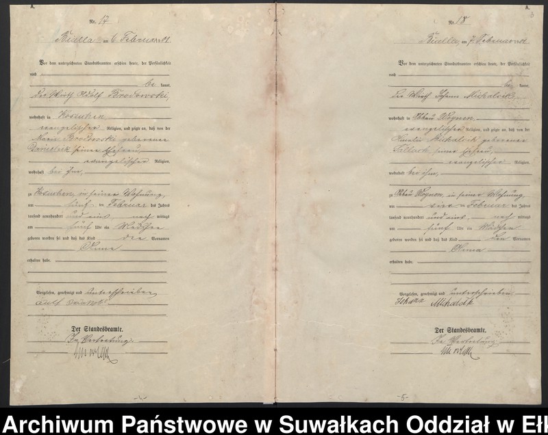image.from.unit.number "[Geburts-Haupt-Register des Königlichen Preussischen Standes-Amtes Belzonzen Kreis Johannisburg]"