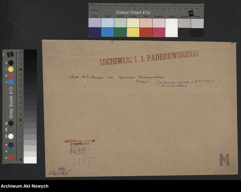 image.from.unit.number "Ravage M. E.; Załączniki: wycinek z "N.Y. Times" z dn. 7 XI 1935 r.; L.2"