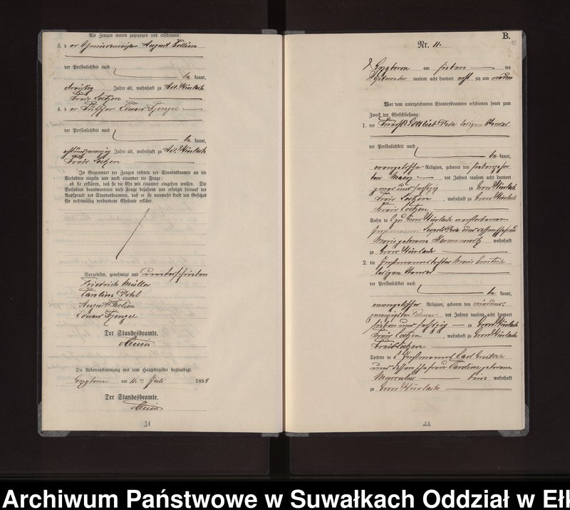 image.from.unit.number "Heiraths-Neben-Register des Preussischen Standes-Amtes Gross Stürlack Kreis Loetzen"