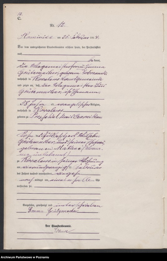 Obraz 14 z jednostki "Sterbe-Haupt--Register"
