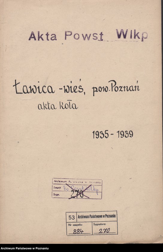 Obraz 3 z jednostki "Ławica wieś, powiat Poznań - akta koła."