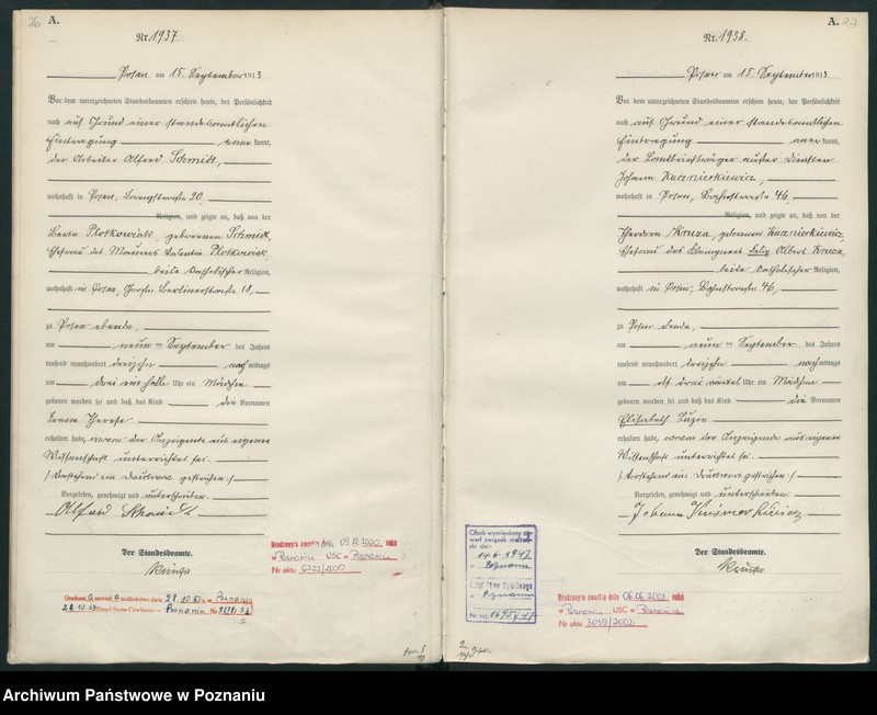 Obraz 16 z jednostki "Księga miejscowa urodzeń tom V [Rejestr główny urodzeń]"