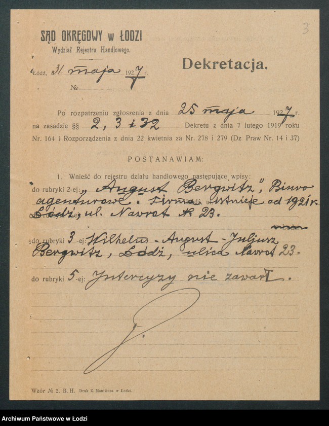 Obraz 5 z jednostki "August Bergwitz- biuro agenturowe"