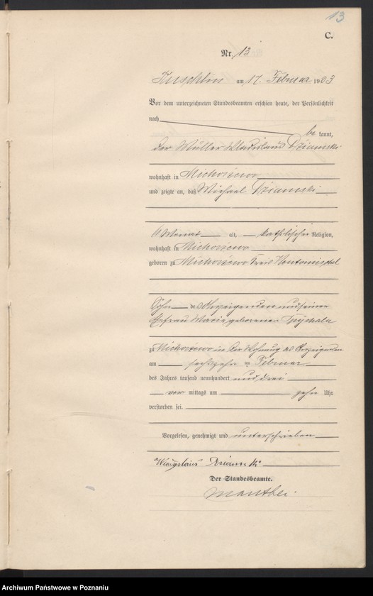 Obraz 16 z jednostki "Sterbe-Haupt-Register"