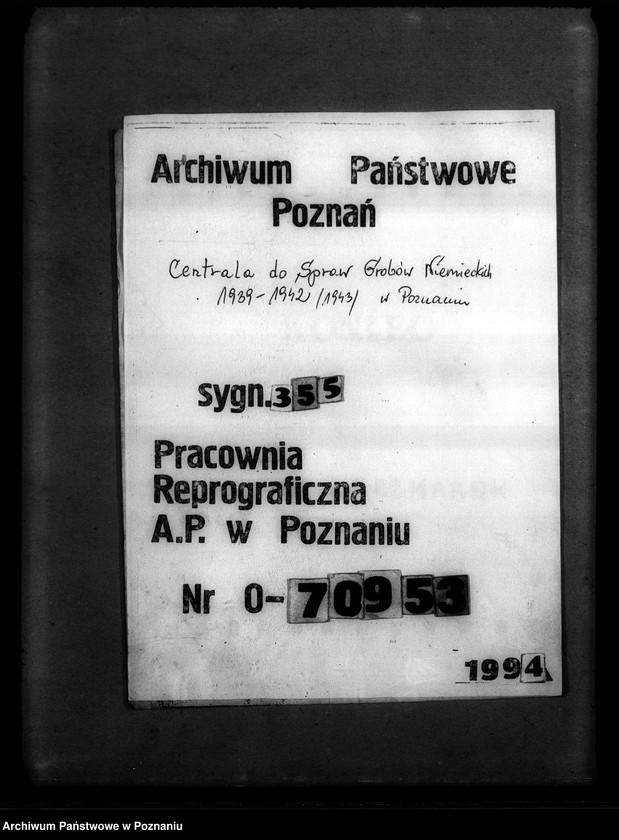 Obraz 12 z jednostki "Kreis Jarotschin (Jarocin). Wykazy miejscowych Niemców, którzy zginęli w 1939 roku."