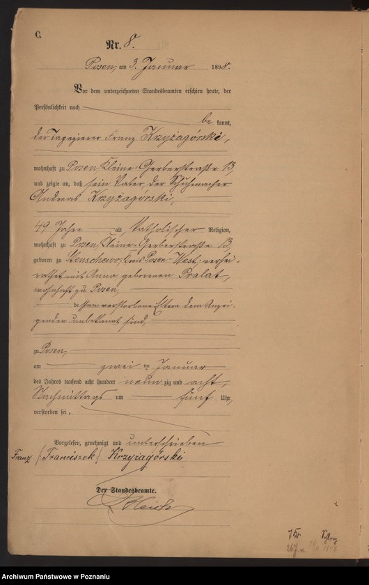 Obraz 11 z jednostki "Księga zgonów t. I"