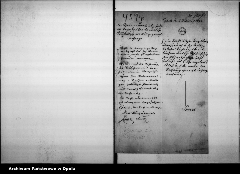 Obraz 5 z jednostki "Acta des Magistrats zu Oppeln betreffend die Revision und Dechargirung der Domherr Franz Paulschen Schulstiftungs-Rechnung pro 1869"