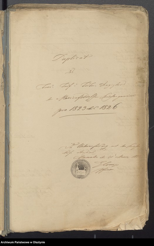 image.from.unit.number "Duplikate der Kirchenbücher der Kirchspiels /Geborenen, Getrauten und Todten/ Marienfelde"