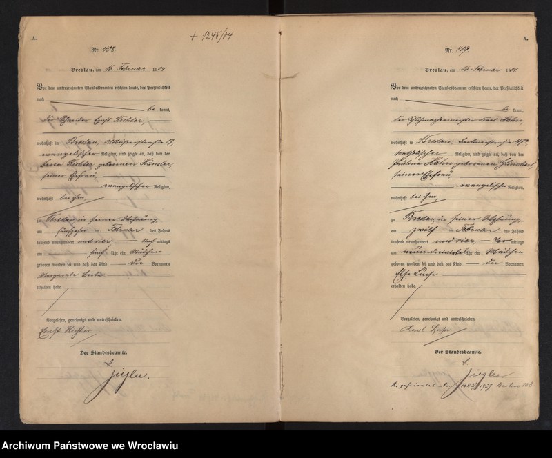 image.from.unit.number "Geburts-Haupt-Register Breslau I 1904 Band 2"