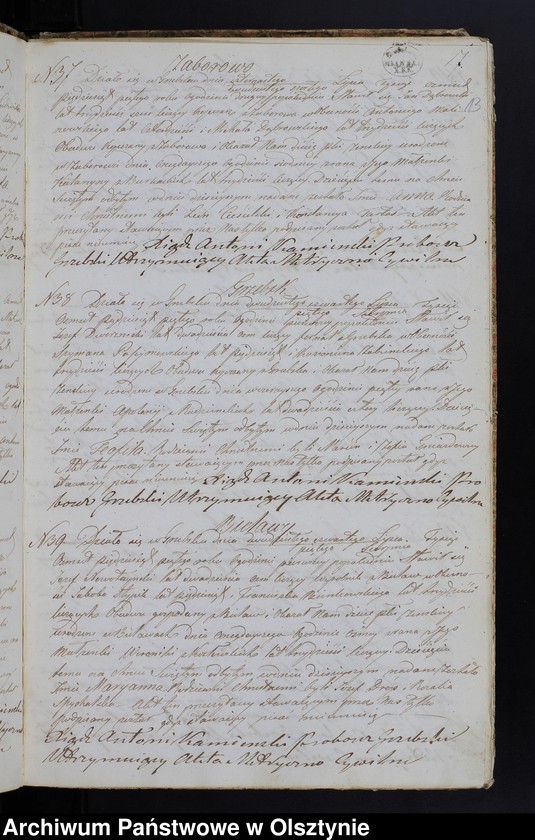 image.from.unit.number "Duplikat Aktów Urodzenia, Zaślubień, Zeyścia z Roku 1855 z Parafij Grzebskiey"