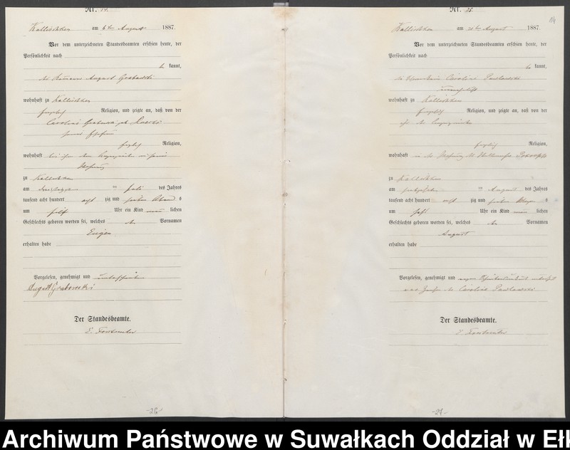 image.from.unit.number "Geburts-Haupt-Register des Königlichen Preussischen Standes-Amtes Kallischken Kreis Johannisburg"