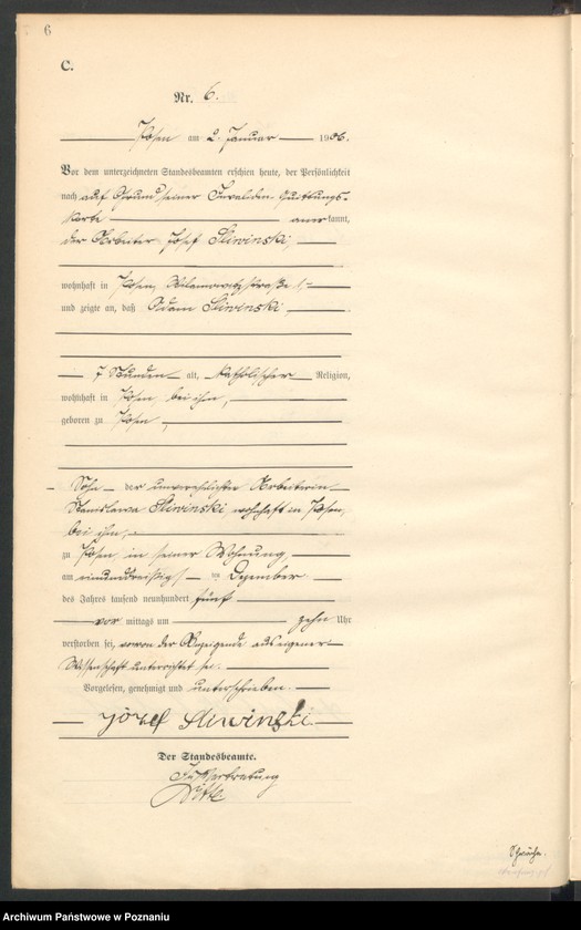 Obraz 8 z jednostki "Księga miejscowa zgonów tom I"