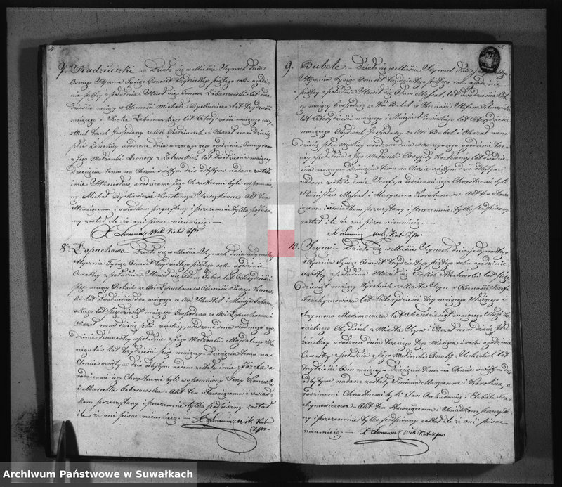image.from.unit.number "Duplikat akt urodzonych, zaślubionych i umarłych w parafij seyneńskiey roku 1835"