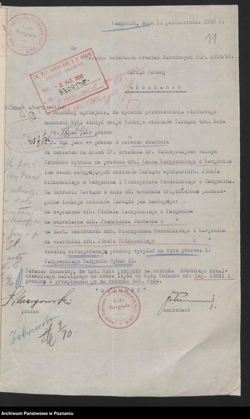 Obraz 16 z jednostki "Margonin, powiat Chodzież - akta koła."