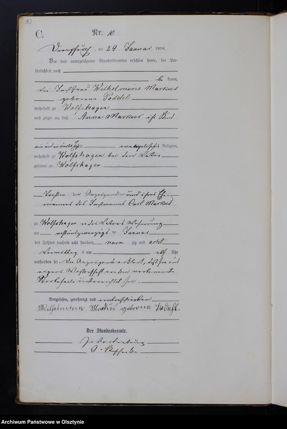 image.from.unit.number "Sterbe-Haupt-Register Nr 1 - 100"