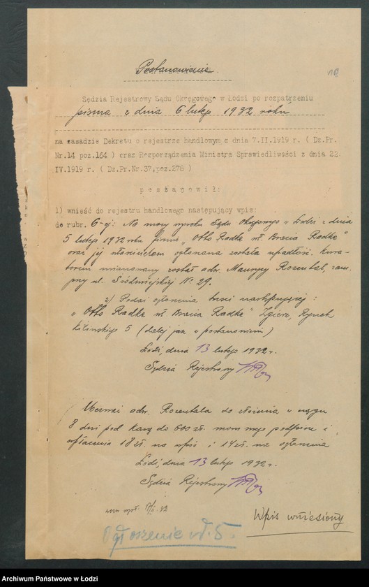 Obraz 12 z jednostki "Otto Radke Bracia Radke- stolarnia mechaniczna"