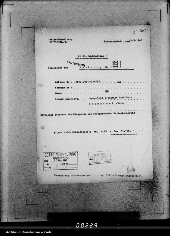 Obraz 9 z jednostki "297 Schlafsäcke. Auslieferungen"