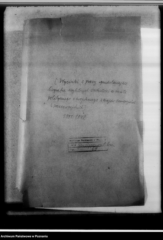 Obraz 4 z jednostki "[Wycinki z prasy przedstawiające biografie wybitnych osobistości ze świata politycznego i wojskowego z krajów europejskich i pozaeuropejskich]"