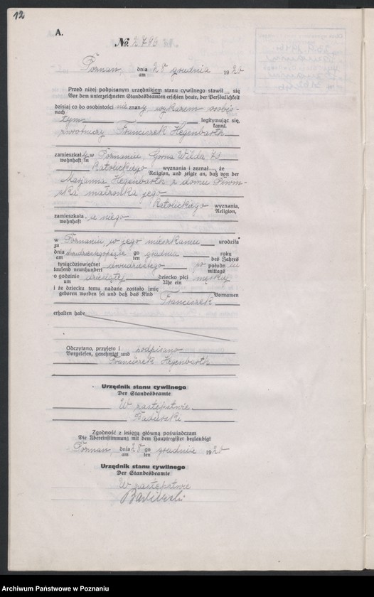 Obraz 16 z jednostki "Księga urodzeń odpis tom VIII [Rejestr poboczny urodzeń]"