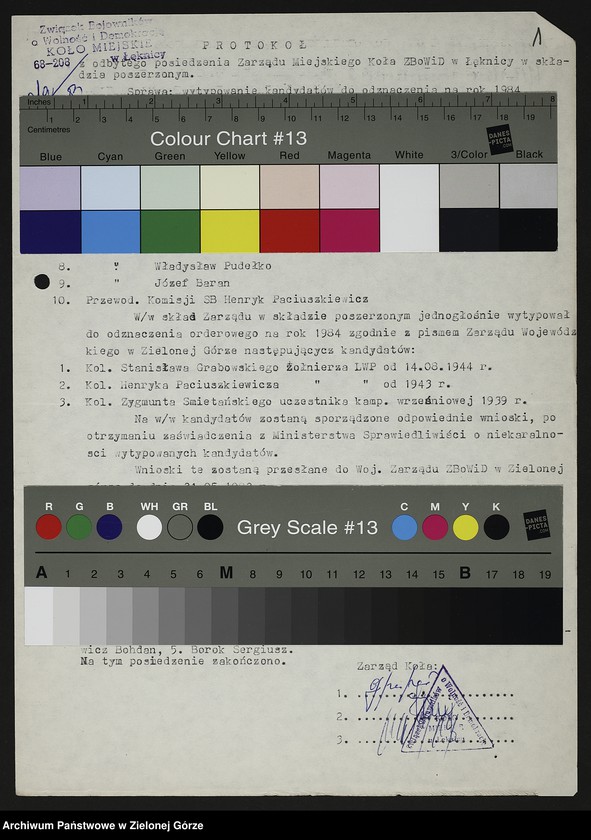 image.from.unit.number "Protokóły z posiedzenia Zarządu Miejskiego Koła ZBoWiD w Łęknicy z 1983 r"