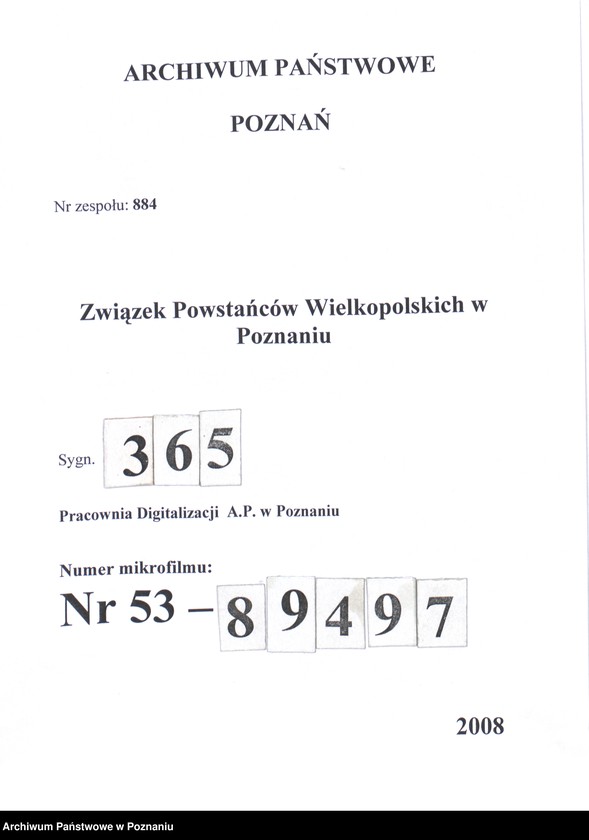 Obraz 1 z jednostki "Materiały dotyczące Powstania Wielkopolskiego."