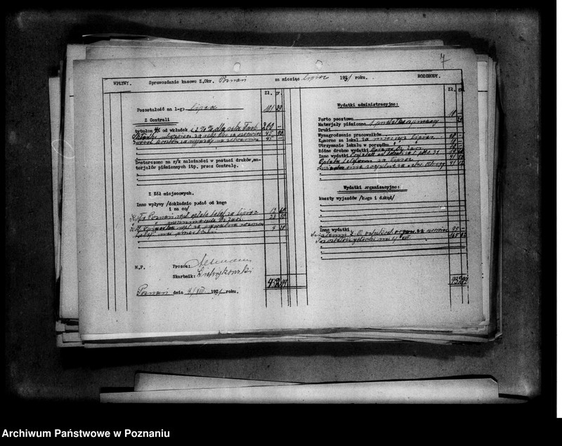 Obraz 11 z jednostki "Sprawozdania kasowe Zarządu Okręgowego Zjednoczenia Zawodowego Polskiego"