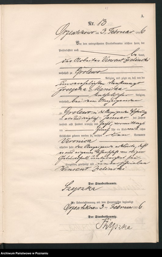 Obraz 16 z jednostki "Księga urodzeń"