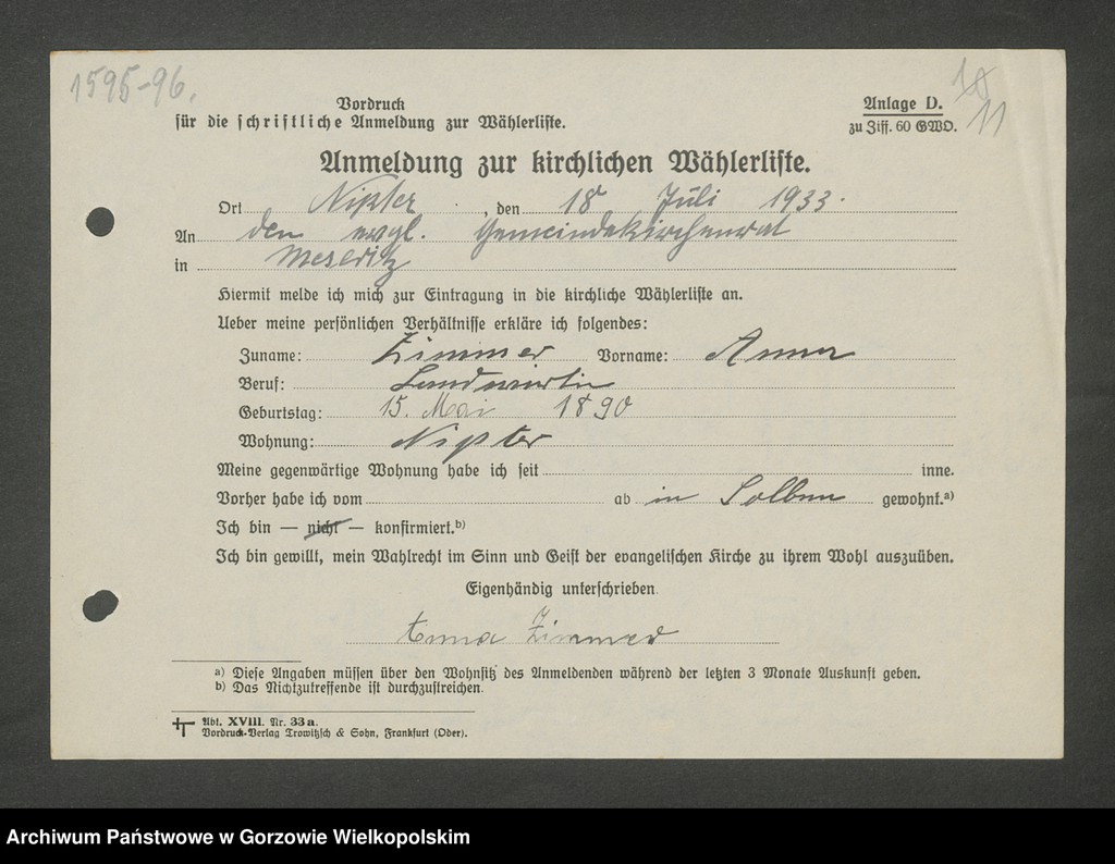 image.from.unit.number "Anmeldungen zur Wählerliste. Band III"
