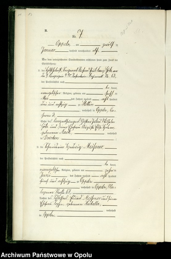 Obraz 16 z jednostki "Rejestr Małżeństw pierwopis 1911 1-190"